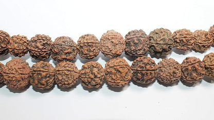 Rudraksh Mala, Natural Himalayan Genuine Original Rudraksha Rosary - style: 3 FaceRudraksh mala 34 Beads 15-20mm