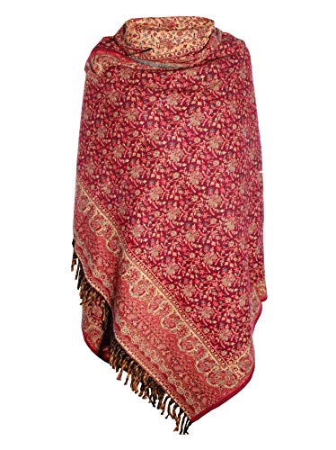 MAROON BEIGE BLUE FLORAL BLANKET SCARF LUXURY PREMIUM QUALITY HANDMADE FASHION SCAR MADE OF YAK WOOL Shawl Blanket stole unisex Travel Wrap Meditation Soft gift for her
