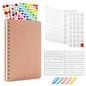 Dot Grid Journal Starter Kit, A5 Spiral Notebook with Stencil Ruler, Date & Color Stickers, Hardcover, 120gsm Thick Paper, Subtle Blue Dotted Pages for Planning, Study & Work - Pink - color: Pink