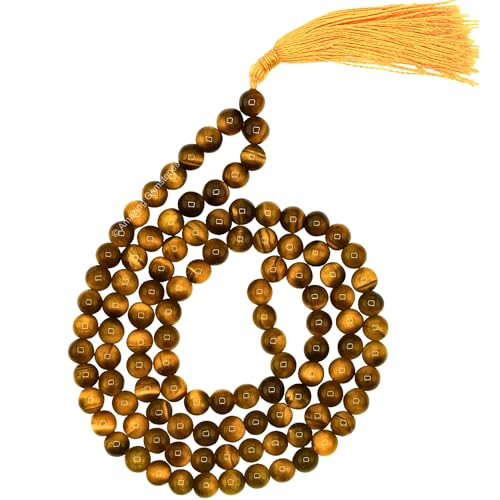 Amazing Gemstone Tiger Eye Mala - Withouot Knotted - color: Tiger Eye, style: Plain
