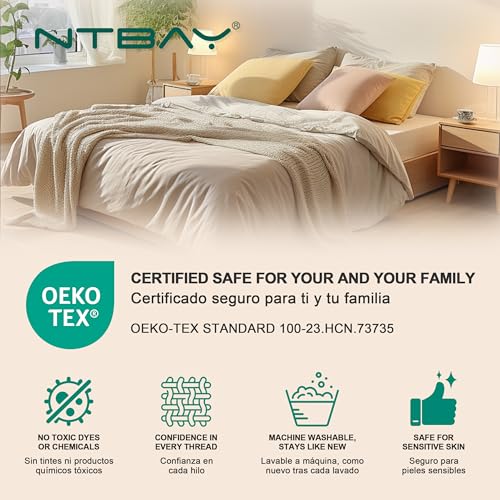 NTBAY 100% Pure Cotton Cable Knit Throw Blanket, Super Soft Warm 51x67 Knitted Throw Blanket for Couch, Sofa, Chair, Bed - Extra Cozy, Machine Washable, Comfortable Home Decor, Dark Green