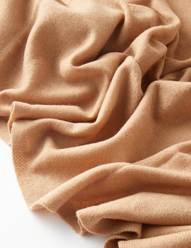 Soft Cashmere Blend Wrap Chic Scarf Stole for Women Wayfarer Travel Extra Large 87"x28" - color: Camel