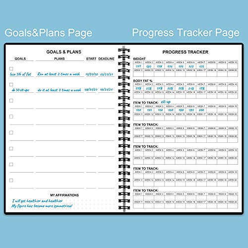 Fitness Planner for Women & Men - A5 Workout Log Book/Exercise Workout Log to Track Weight Loss, GYM, Bodybuilding Progress - Daily Health & Wellness Workout Journals, 5.8X8.25 In Workout Book - style: Black