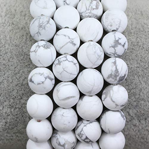 Amandastone Natural Gemstone 8mm Round Beads Stretch Bracelet 7 Inch - color: Matt howlite
