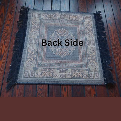 Velvet Pooja Aasan Mat 20 Inch, Soft Prayer and Meditation Seat, Blue Puja Cloth Rug, Home Temple Decor, Floor Seating Mat for Daily Use and Festivals Mattress Mats Car Seat Cover Daily Use