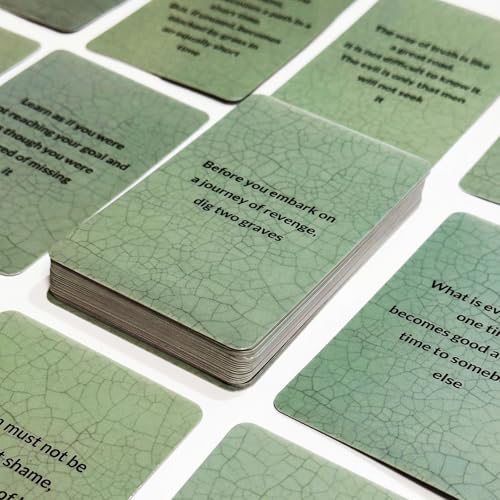 50 Ancient Wisdom Inspiration Cards - Daily Affirmation Deck for Mindful Strategy & Leadership - Premium Glossy Insight Cards for Personal Growth, Success & Inner Peace (Jade) - color: Jade