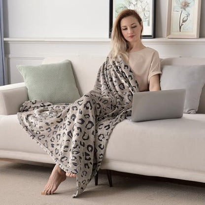 Three-Dimensional Leopard Print Flannel Fleece Throw Blanket, Lightweight Super Soft Cozy Plush Blanket for Couch Bed, 50 x 60 Inches, Chocolate Leopard - color: Chocolate Leopard, size: 50x60 IN