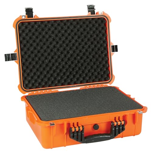 Strongway 20in. Plastic Waterproof Storage Case With Foam, Ammo Box, Fit Use of Drones, Camera, Equipments, Pistols,(Orange) - color: Orange