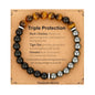 Gnamy Crystal Bracelet Gifts for Men Him- Triple Protection Hematite Black Obsidian Tiger Eye Gemstone Beaded Bracelets Birthday Healing Jewelry Gifts - style: Style 7