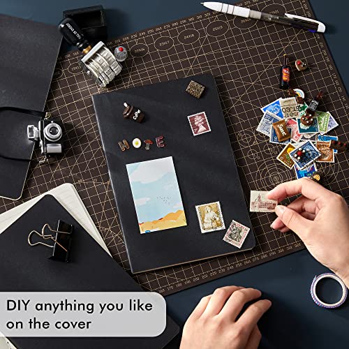 8 Pack Soft Cover Journal Bulk, Feela Notebooks College Ruled for Work, Lined Travel Journal for Women Men, Note Taking Notebook School Supplies Business Writing, 8.2” x 5.5”, A5, Black - color: 8 Black