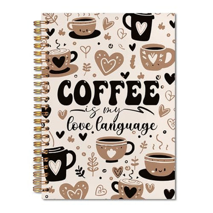 Coffee Spiral Notebook 5.5x8.3, Coffee Lovers Gifts for Women Journal Notebooks for Note Taking, Cute Journal for Women - color: Notebook-02
