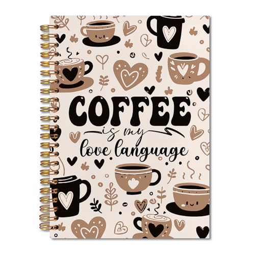 Coffee Spiral Notebook 5.5x8.3, Coffee Lovers Gifts for Women Journal Notebooks for Note Taking, Cute Journal for Women - color: Notebook-02
