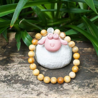 Single-pack of pure gemstone bracelets… - color: 8MM-Palo Santo-Silver