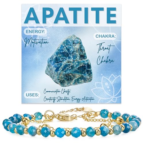 Farfume Crystal Bracelet Beaded Bracelets 4mm Natural Stone Beads Gemstone Handmade Jewelry Gift for Women - color: Apatite-Creativity