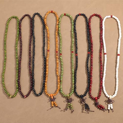 Bead Bracelets for Men and Women Unisex Mala Bracelet Beaded Tibetan Prayer Buddha Bead for Meditation - color: Black