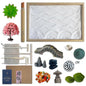 Threeheng Mini Japanese Zen Sand Garden Kit for Desk, Muti-Functional Sand Tray Therapy Kit with Bamboo Tray - Includes Ball Insense Holder Crystals and More for Meditation, Gifts (Bamboo)
