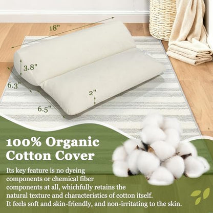 Meditation Cushion for Sitting on Floor Yoga Bolster Meditation Pillow Foldable and Multifunctional Floor Seat Cushions Ergonomics Tailbone Support Mat - Organic Cotton Cover