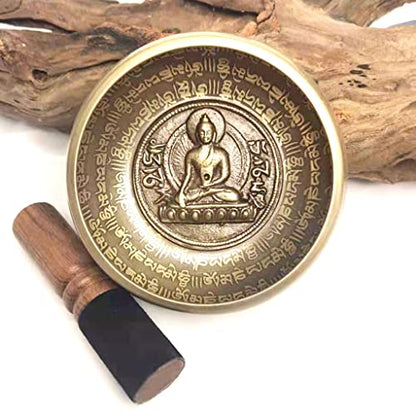 Copper Bowl 11cm Handmade Tibetan Singing Bowls Scripture Buddha Sound Bowl Yoga Meditation Buddha Sound Bowl Ornamentfor for Healing Prayer Bowl,A - color: A