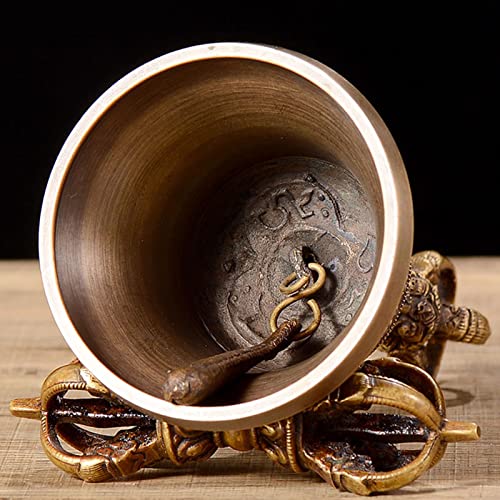 Hand Bell,Buddhist Meditation Bell It Can Be A Bell For Yoga And Meditation, A Hotel Bell, An Office Bell For Home Or Office, A Sound Healing Instrument, A Musical Instrument(16.5cm) - size: 16.5cm