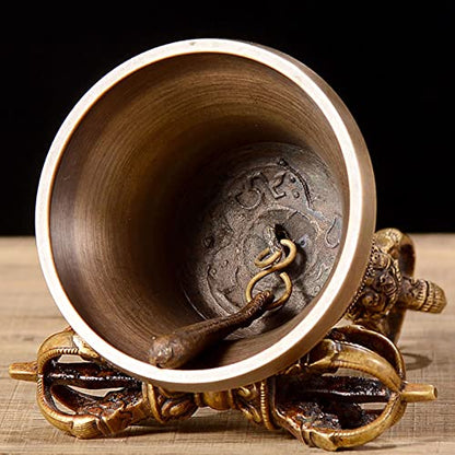 Tibetan Buddhist Meditation Bell And Dorje Set, It Can Be A Bell For Yoga And Meditation, A Hotel Bell, An Office Bell For Home Or Office, A Sound Healing Instrument, A Musical Instrument(Size:18.5cm) - size: 18.5cm