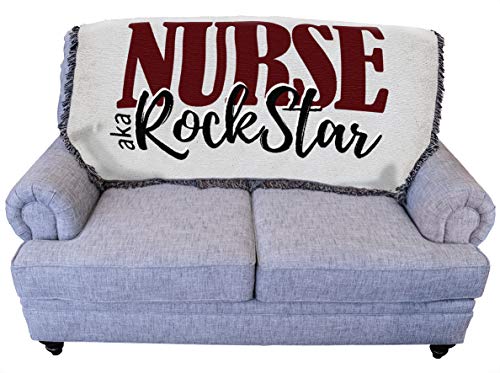 Pure Country Weavers Nurse Rock Star Blanket - Medical Professional - Gift Tapestry Throw for Back of Couch or Sofa Woven from Cotton - Made in The USA (61x36) - color: Rock Star, size: 61" x 36"