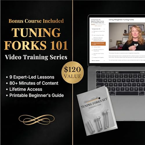 Tuning Forks for Healing Set (128Hz, 256Hz, 512Hz) — Calibrated Weighted Tuning Forks with Video Course Included | 2 Weighted + 1 Unweighted Aluminum Alloy Forks with Mallet, Velvet Pouches, and Beginner Video Course