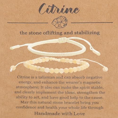 Natural Stone Healing Bracelet Tibetan Braided Style with Adjustable Rope String & Protective Energy Jewelry Gift for Womens & Men - color: Jasper - White