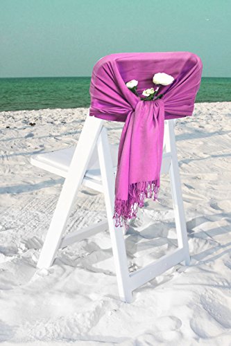 Sakkas Large Soft Silky Pashmina Shawl Wrap Scarf in Solid Colors - color: Violet