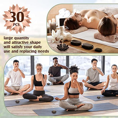 Sumind 30 Pieces Incense Holder Lotus Sticks Incense Burner Cone Burner Ash Catcher for Home Fragrance Decor Yoga SPA Bedroom(Retro)