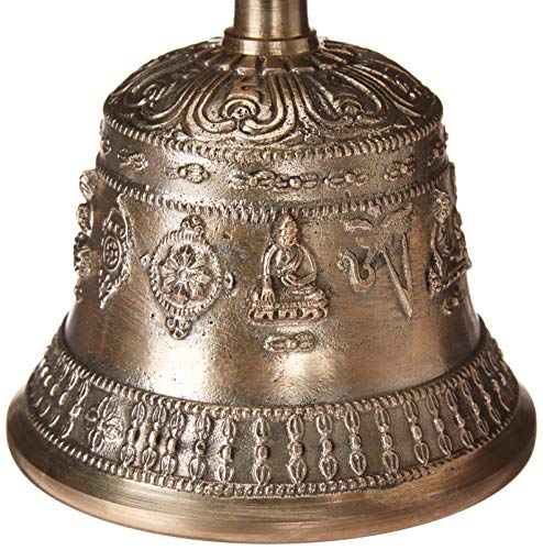 Tibetan Buddhist Meditation Bell And Dorje Set - Dharma Objects Bell Of Enlightenment From Nepal 7 Inches