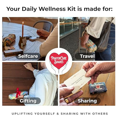 Portable Wellness and Sanctuary Kit with 50 Assorted Daily Prayer Cards for Women and Men - Spiritual Wellness and Meaningful Prayers. Daily Prayers for Wellness - style: Prayers Kit - 50 Prayer Cards