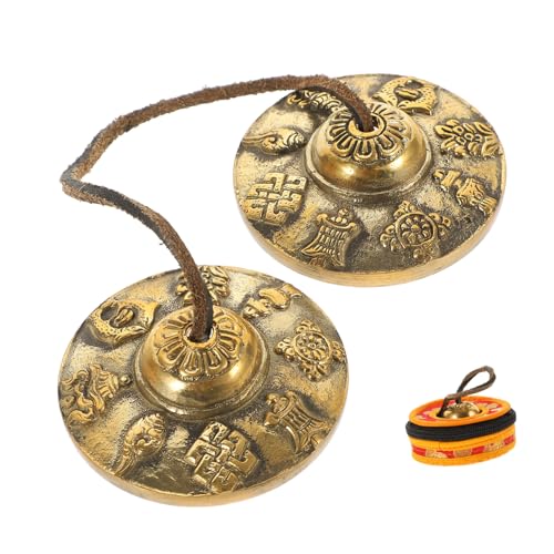 Tibetan Bells Meditation Bell Ringing Hand Crash Cymbals Percussion Instrument for Yoga