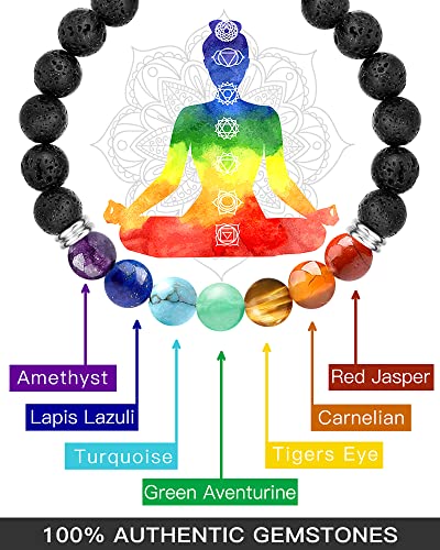 Anxiety Relief Items, Chakra Bracelets, Crystals and Healing Stones, 7 Chakras Healing Crystals handmade bracelets, Yoga, Meditation, Stress Relief Gifts