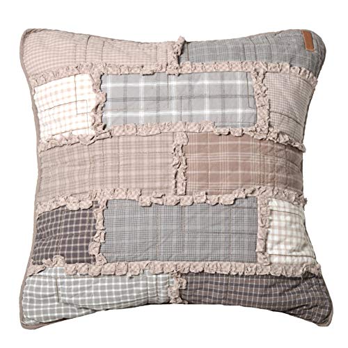 Donna Sharp Smoky Cobblestone Cotton Decorative Throw Pillow - Pillows for Couch, Sofa, Beds, and Chairs - Includes 18" x 18" Square Pillow - color: Smoky Cobblestone