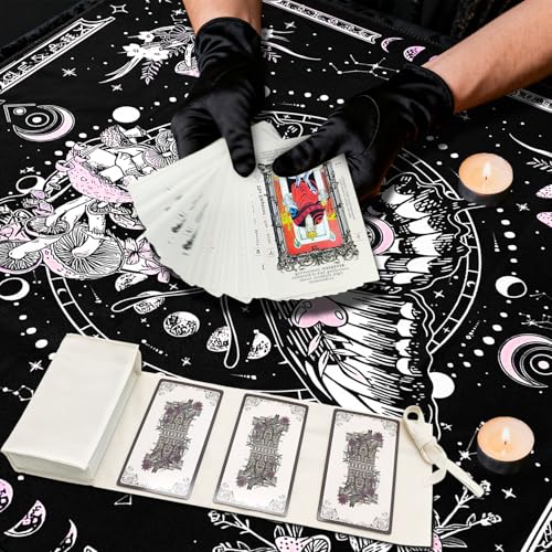 Knana Tarot Card Cloth Velvet Tarot Cloth and Bag Altar Cloth Butterfly Pattern Tarot Mat