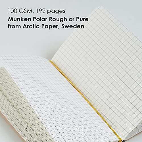 myPAPERCLIP Limited Edition A5 Checks/Square Grid Notebook | 192 Pages, 100 GSM, Soft Cover, A5 (5.83 × 8.27 in) | Flat Lay | Bookmark & Elastic Closure | Imperial - color: Imperial, style: Checks