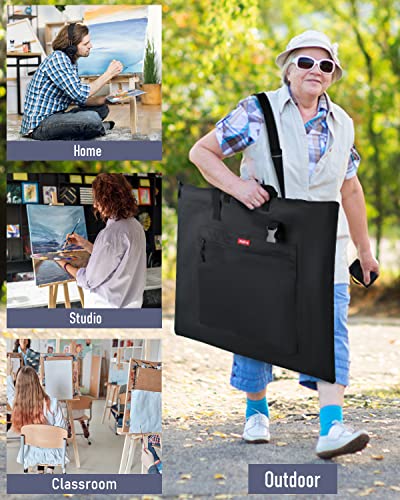 Nicpro Light Weight Art Portfolio Bag, 20 x 26 Inches Waterproof Art Portfolio Case with Shoulder & Handle Carry, for Artwork, Poster, Sketch Drawing, Canvas, Photography, Solar Panel Storage - size: 20 x 26 inches