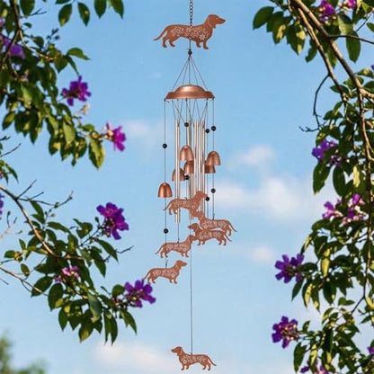 Wind Chimes for Outside, Metal Memorial Gifts for Women Mom, Unique Garden Decor, Sympathy Windchimes - size: Dachshund Dog