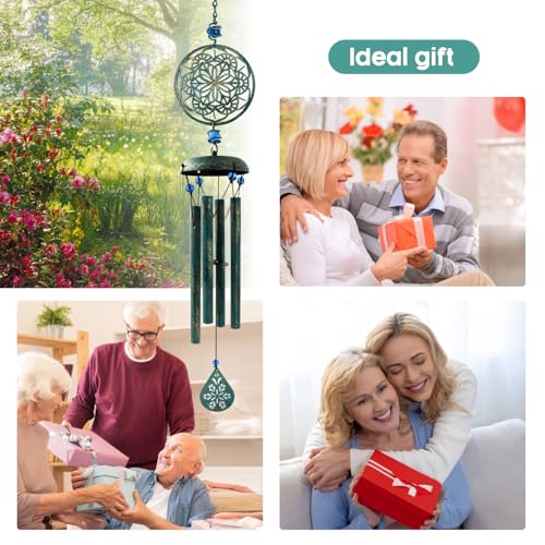 Wind Chimes for Outside Zen Atmosphere Wind Chime Windchime Outdoors for Outdoor Garden Patio Decor with Mandala Design Windchime Gifts for Mother Grandma Sisters(6 Petal)