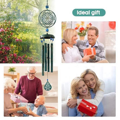 Wind Chimes for Outside Zen Atmosphere Wind Chime Windchime Outdoors for Outdoor Garden Patio Decor with Mandala Design Windchime Gifts for Mother Grandma Sisters(6 Petal)