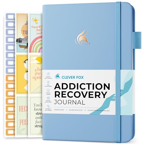 Clever Fox Addiction Recovery Journal – Addiction Treatment Planner & Workbook – Daily Sobriety Journal for Recovery Progress, A5 (Light Blue) - color: Light Blue, size: A5 (5.8'' x 8.3'')