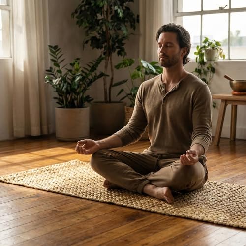 Water Hyacinth Yoga Mat | Non-Slip Exercise & Fitness Mat for Yoga | Natural Rug, Straw Floor Mat for Your Living Room, Bedroom, and More