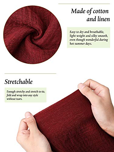 Geyoga 6 Pcs Women Scarf Shawl Hijab Scarves Cotton Crinkle Hijab for Women Blend Shawl Crinkle Wrap Head for Seasons - color: Classic Colors
