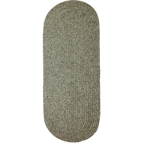 Super Area Rugs Gray Woven Braided Rug Rustic Living Indoor/Outdoor Braided Rug - Soft & Reversible Runner 2' x 9' - color: Gray Mix, size: 2' x 9' (Oval)