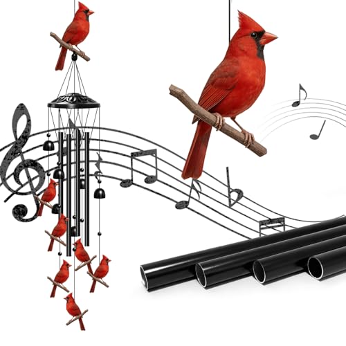 Cardinal Wind Chimes for Outside, Cardinal Gifts for Women/Men/Mother/Father, Metal Windchimes for Birthday/Christmas/Thanksgiving, Cardinal Decor for Patio, Garden,Yard, Home - color: Cardinal