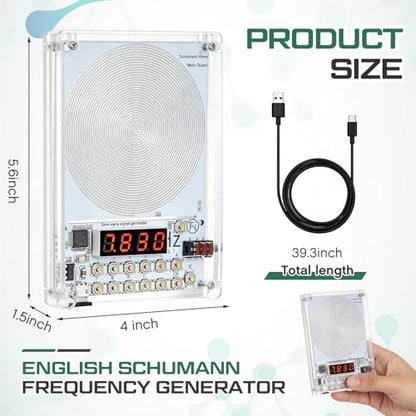 Relaxweex Adjustable Schumann Sine Wave Resonance Generator 0.1Hz-100KHz, Ultra Low Frequency Generator Sound Frequency Machine with USB Cable and Acrylic Case (White,Stylish) - color: White