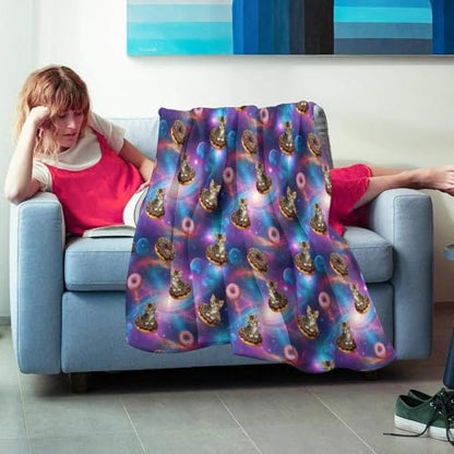 Kids Adults Soft Cozy Blanket, Galaxy Doughnut Donut Cat Keep Warm Throw Wrap Oversized Wearable Blanket, School Blanket - color: Pattern 10, size: 60x80inch-adults