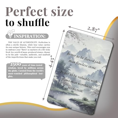 50 Daily Inspiration Cards - Ancient Eastern Philosophy for Mindfulness & Calm - Luxury Glossy Wisdom Deck for Meditation & Self-Reflection - Beautifully Boxed Gift for Seekers (White) - color: White