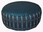Meditation Cushion Zafu Pillow - Buckwheat and Kapok Fill - Global Weave Teal - color: Global Weave Teal