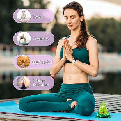 Tree of Life Orgone Pyramid,Natural Malachite&Peridot Orgonite Healing Crystal Pyramid,Crystal Stone Positive Reiki Energy Generator Collection Wealth Lucky Meditation Tool(6cm) - color: Green
